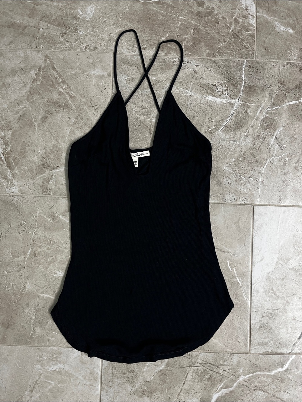 NWOT Express Black Crisscross Plunge Strap Camisole